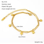 Gold color / 1 Piece Simple Series Classic Heart Stainless Steel  Gold Color Women's Chain Bracelets Picture4